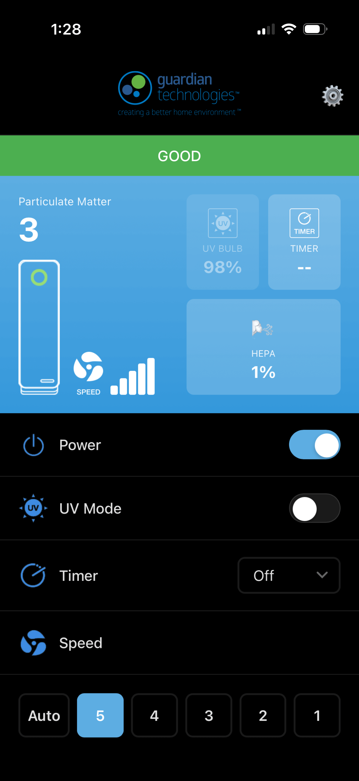 GermGuardian App Screen 1